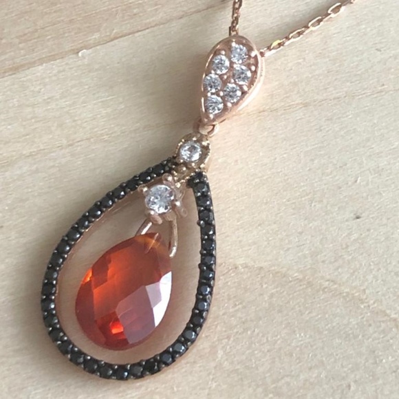 Sterling Silver CZ Women Necklace - Picture 1 of 4